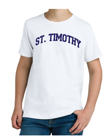 St. Timothy Unisex Youth Short-Sleeve T-Shirt (White)